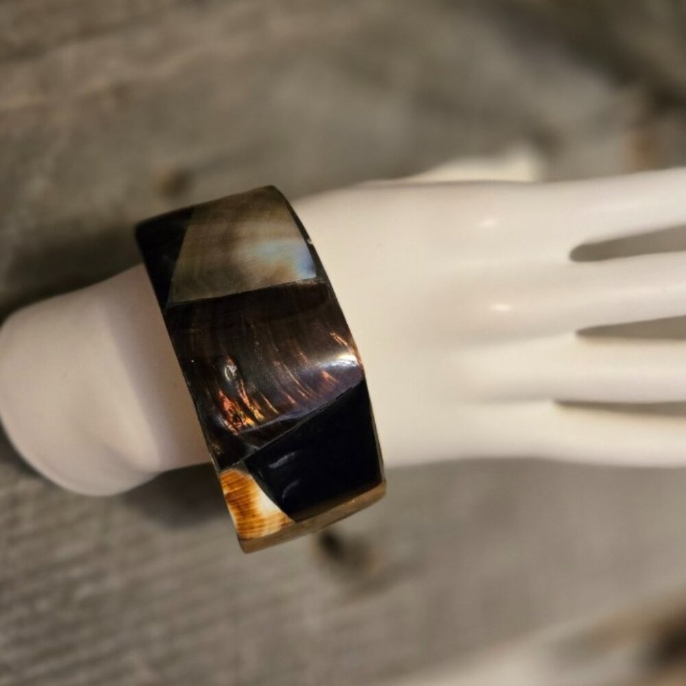 Shell and Brass Cuff Bracelet